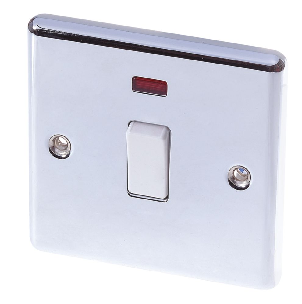 LAP 20A 1-Gang DP Control Switch Polished Chrome with Neon with White Inserts Reviews