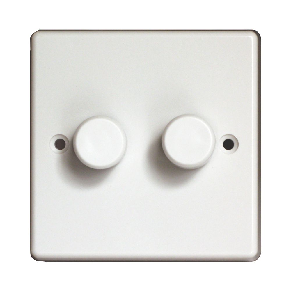 Varilight V-Dim 2-Gang 2-Way Dimmer Switch White