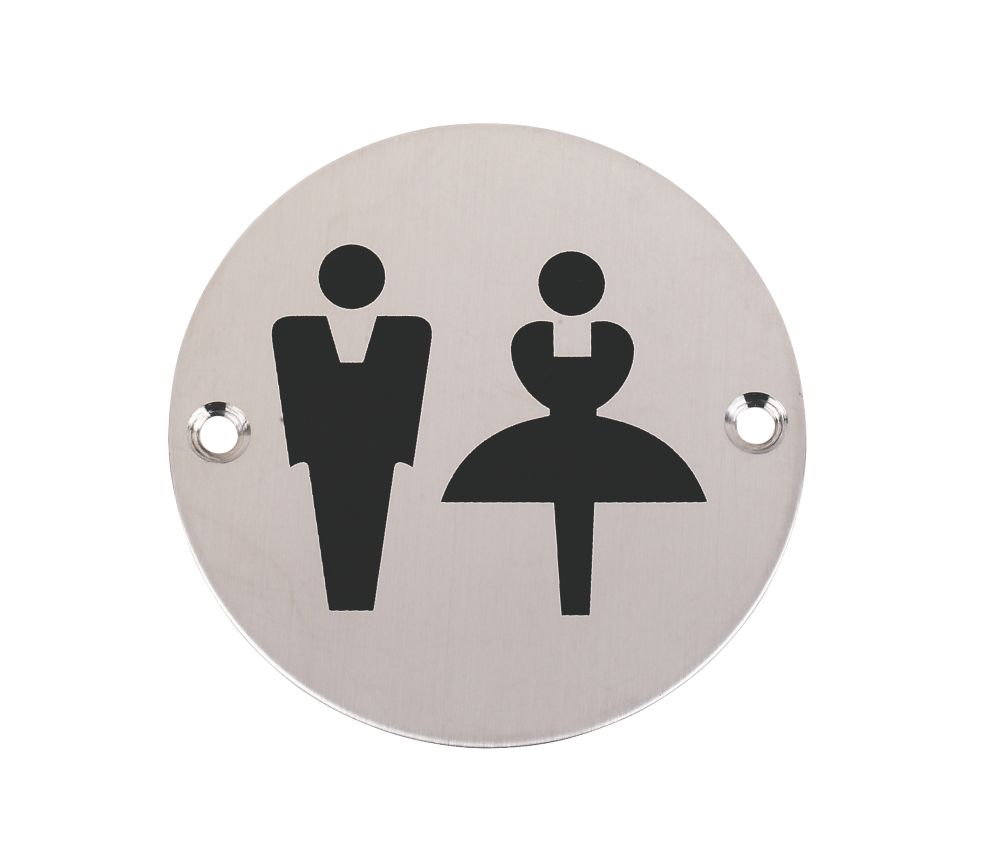 Unisex WC Sign Satin Stainless Steel 76mm Reviews