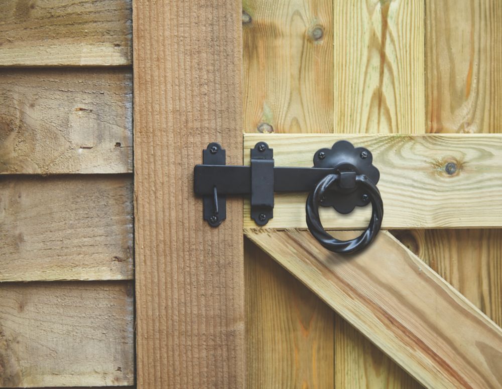 Twisted Gate Ring Latch Black 152mm