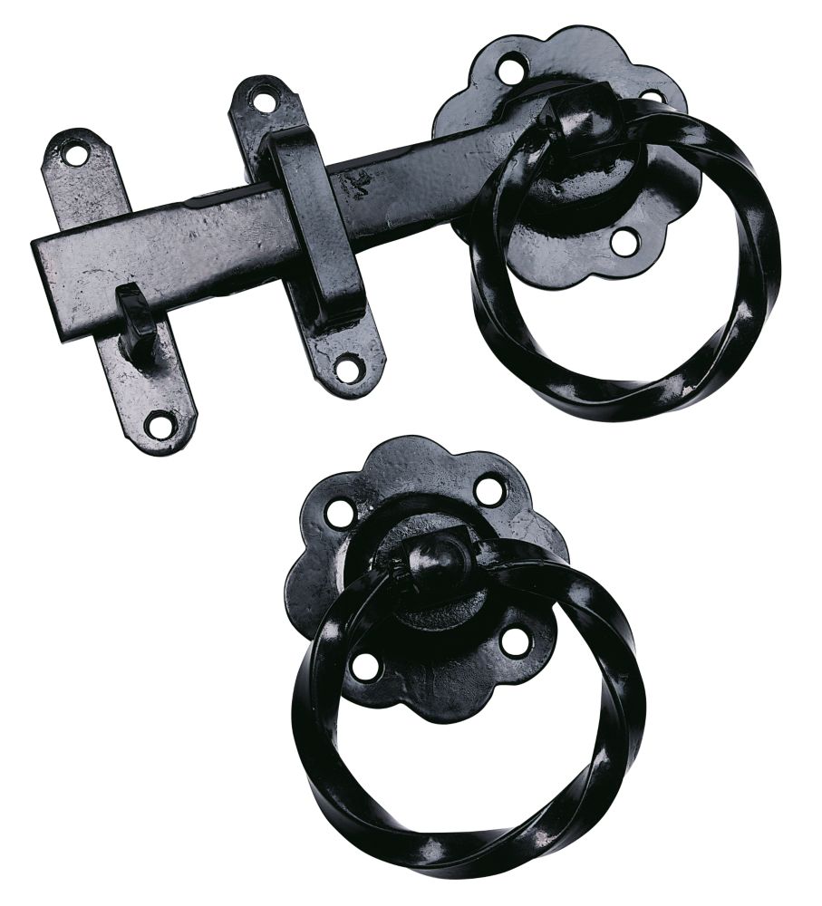 Twisted Gate Ring Latch Black 152mm Gate Latches Screwfix Com