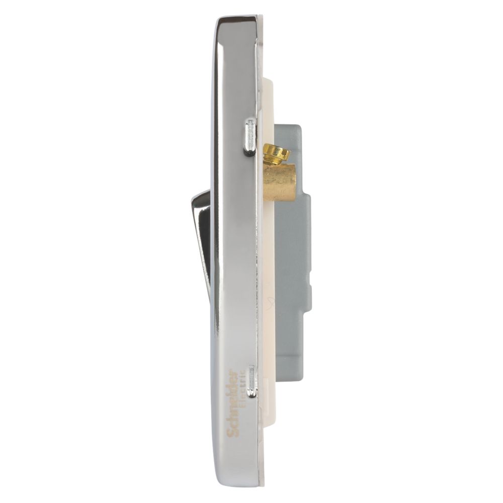 Schneider Electric Lisse Deco 10AX 1-Gang 2-Way Light Switch Polished Chrome with White Inserts