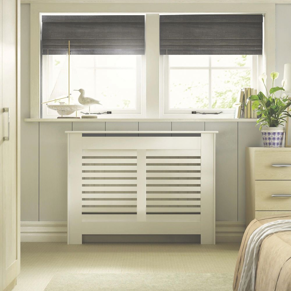 Contemporary Suffolk Radiator Cabinet Small White 1020 X 180 X