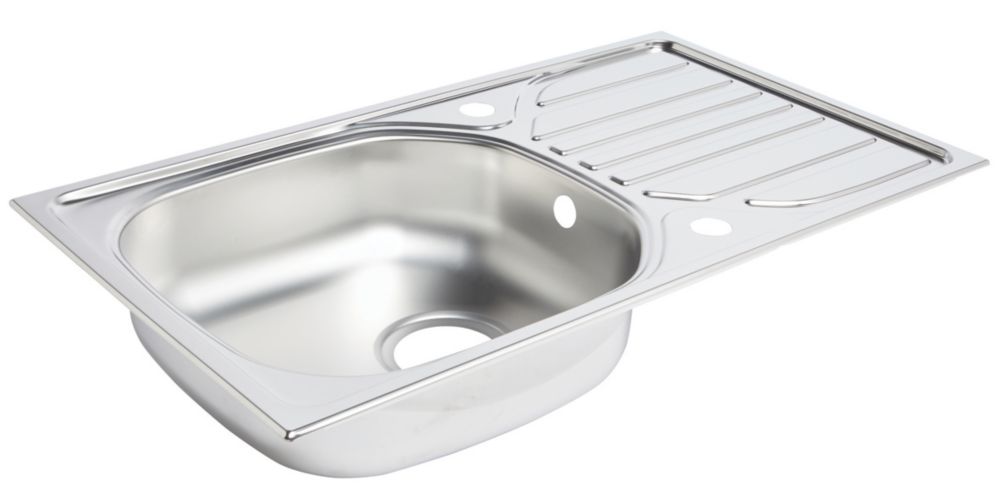 Kitchen Sink & Drainer Stainless Steel 1 Bowl 760 x 430mm Reviews