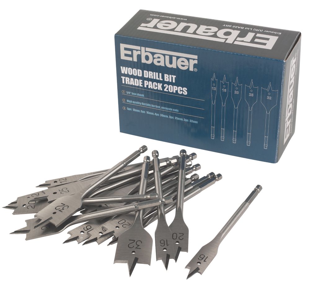 Erbauer Wood Drill Bit Trade Pack 20 Pcs Reviews