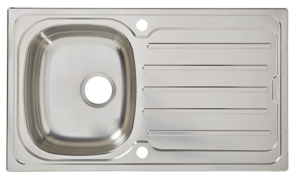 Kitchen Sink & Drainer Stainless Steel 1 Bowl 860 x 500mm