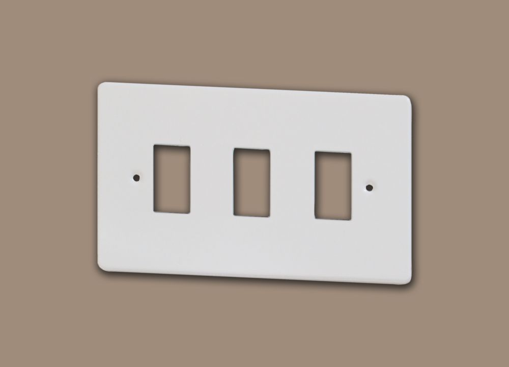 Varilight XDQPG3 3-Gang PowerGrid Faceplate White