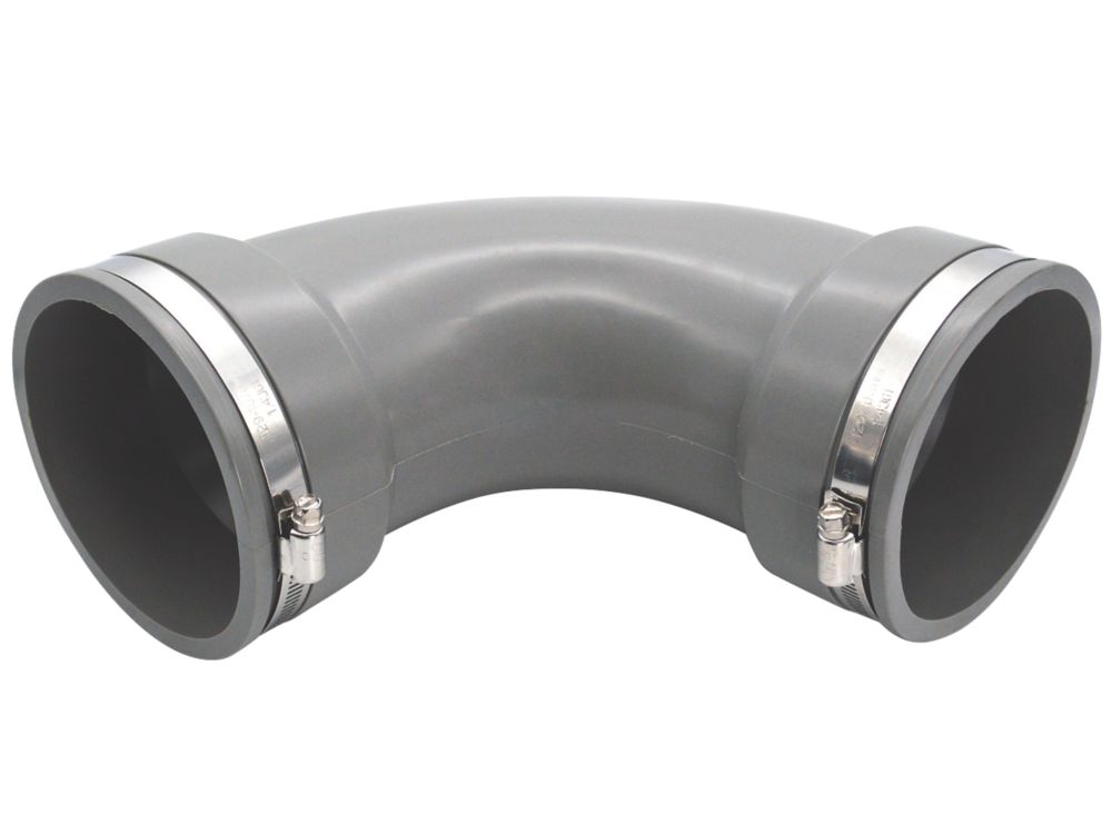 Floplast Push Fit 90 Double Socket Bend Grey 105 110mm Underground Pipe Fittings Screwfix Com