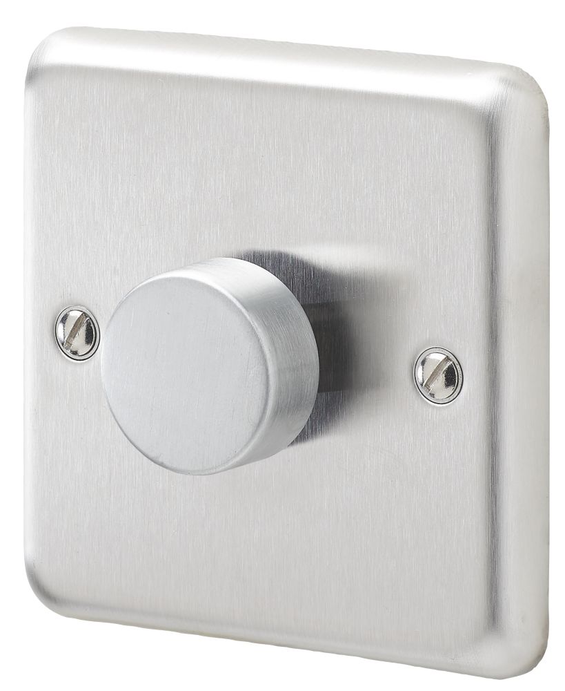 MK Albany Plus 1-Gang 2-Way Dimmer Switch Brushed Steel Reviews