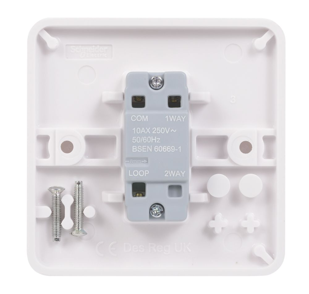 Schneider Electric Lisse 10AX 1-Gang 1-Way 10AX Light Switch White