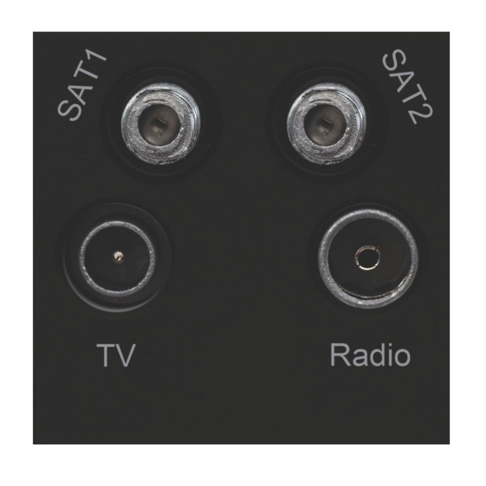 LAP TV, FM & 2 Satellite Quadruplex Grid Module Black