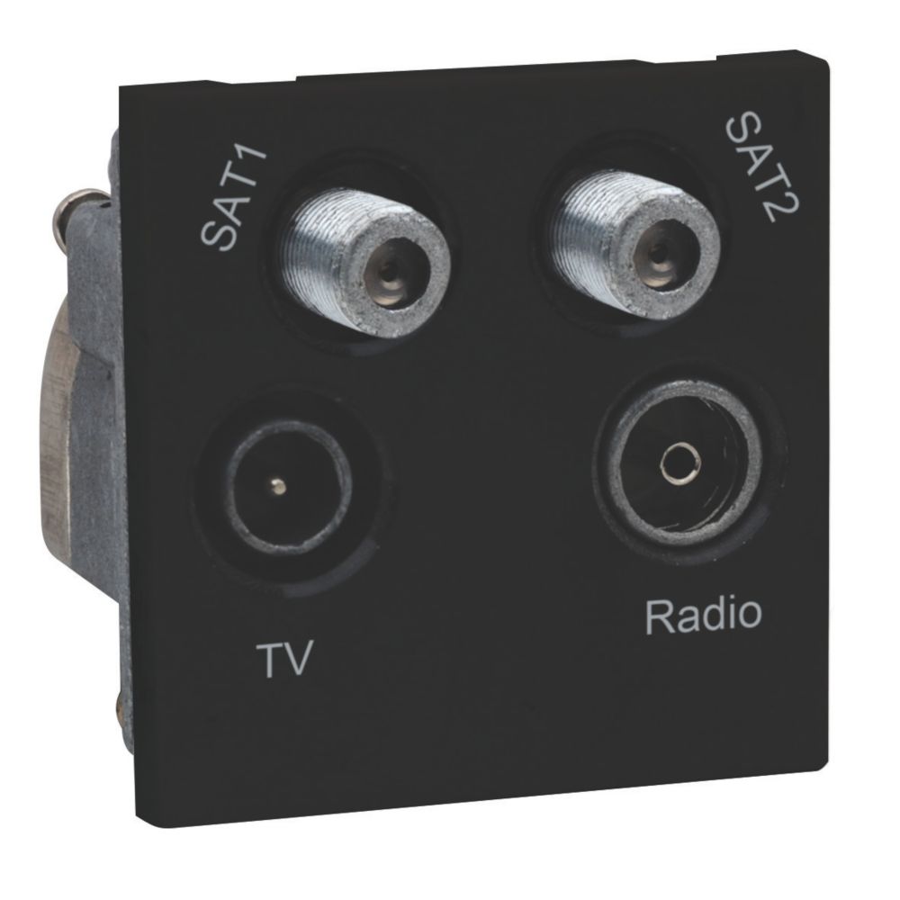 LAP TV, FM & 2 Satellite Quadruplex Grid Module Black