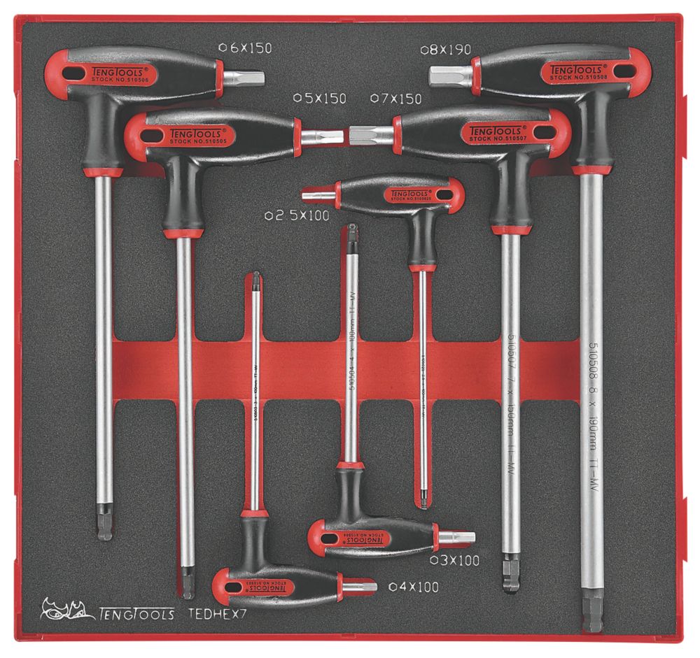 Teng Tools TEDHEX7 Metric Metric T-Handle Hex Key Set 7 Pieces Reviews