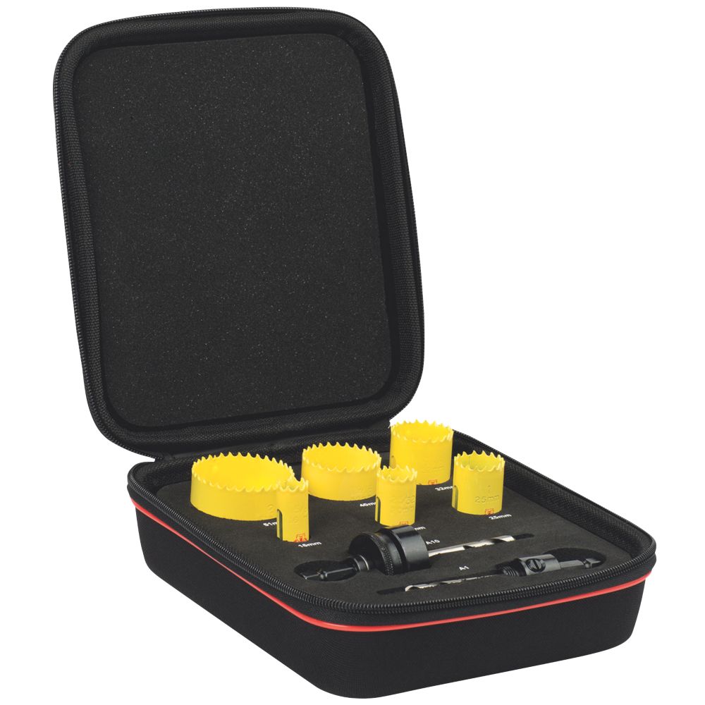 Starrett KFC06021 Multi-Material Electricians Fast Cut Holesaw Set 8 Pieces