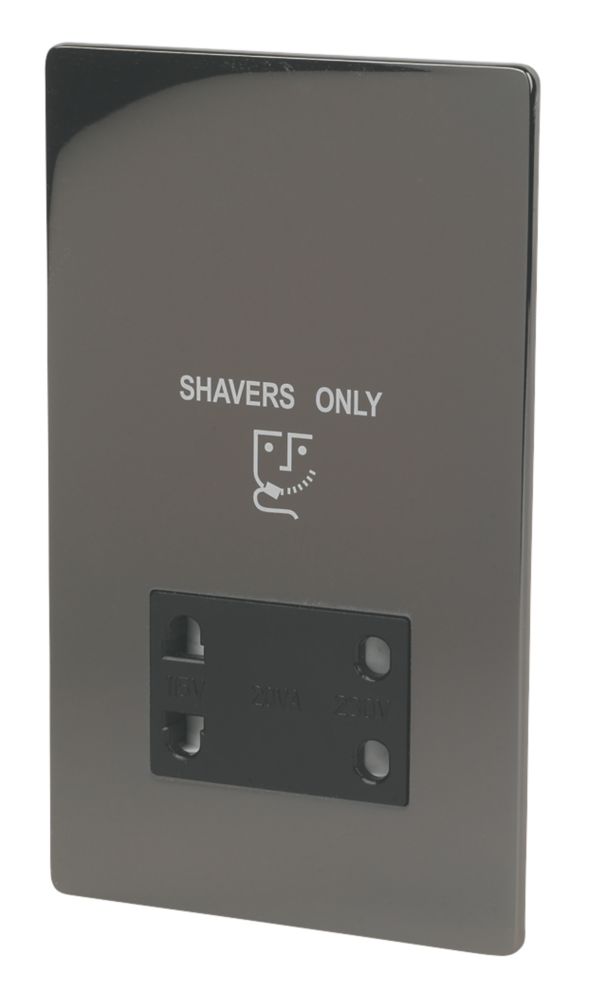 LAP 2-Gang Dual Voltage Shaver Socket 115 / 230V Black Nickel with Black Inserts Reviews