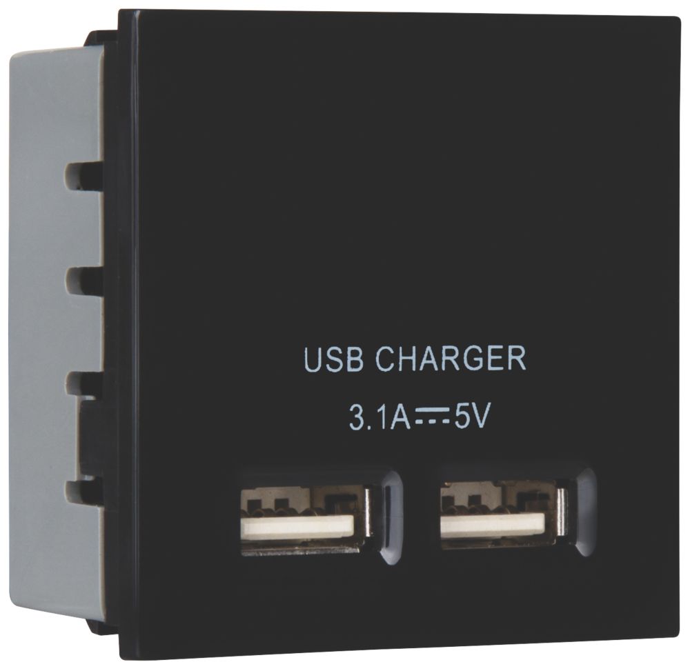 LAP USB Charger Grid Module Black