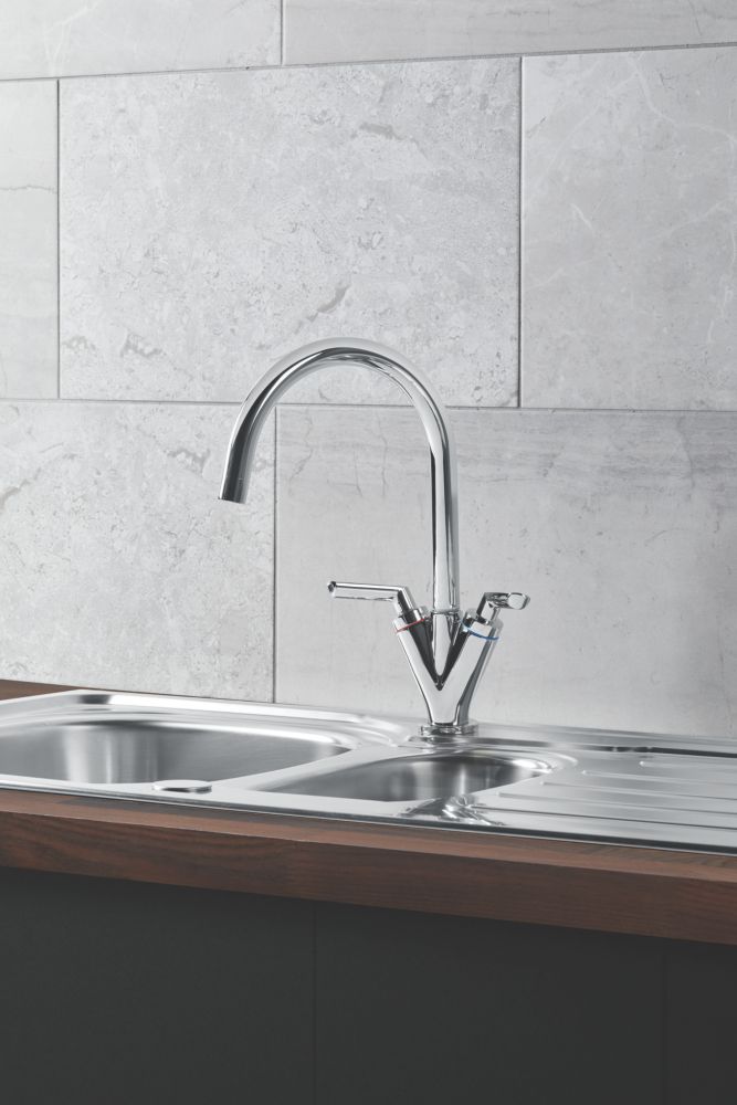 Swirl M5004p Allegro Surface Mounted Deck Sink Mixer Kitchen Tap Chrome Kitchen Taps Sink Kitchen Mixer Taps