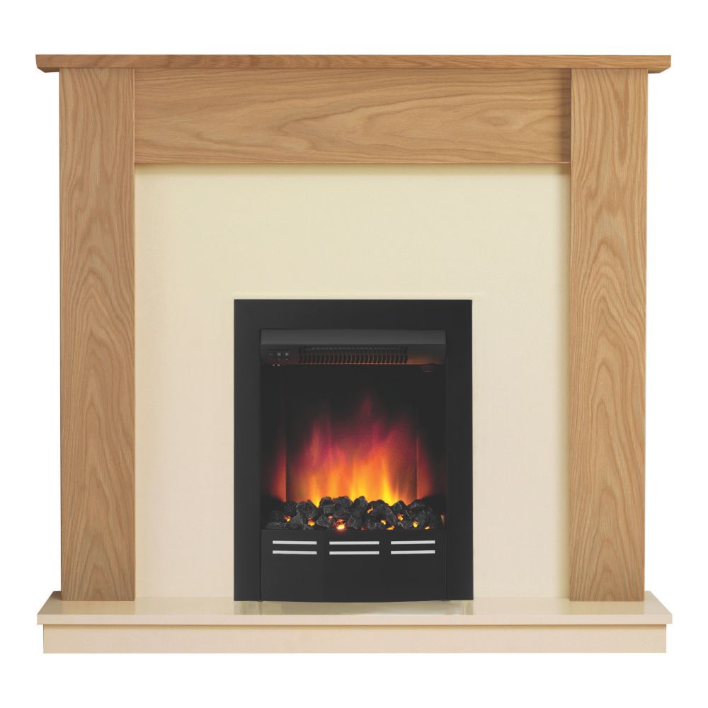 Be Modern Bromley Electric Suite Oak Veneer Fire Suites