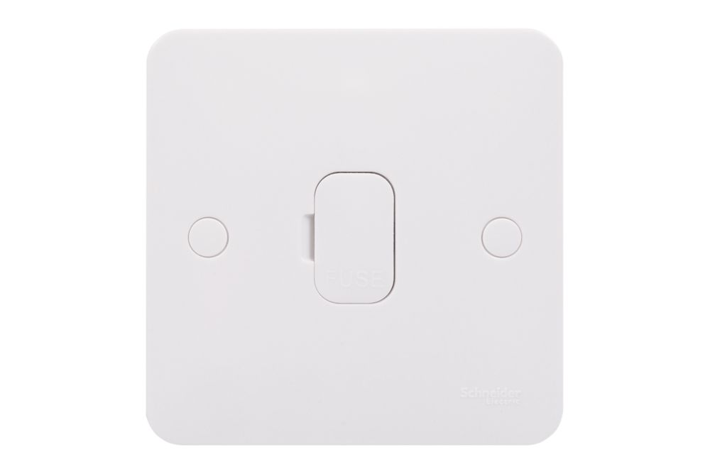 Schneider Electric Lisse 13A Unswitched Fused Spur White with Colour-Matched Inserts