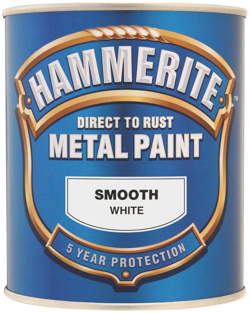 Hammerite Smooth Metal Paint White 750ml