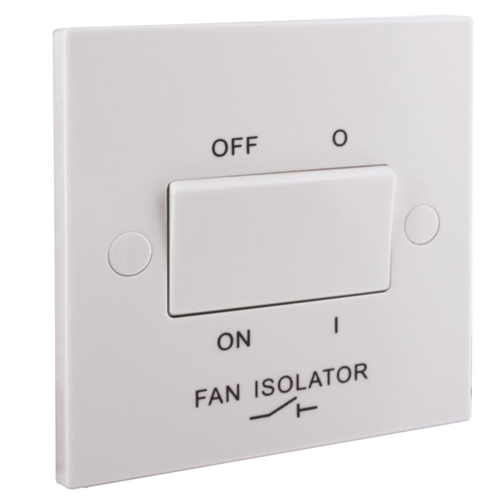 British General 900 Series 10A 1-Gang 3-Pole Fan Isolator Switch White with White Inserts