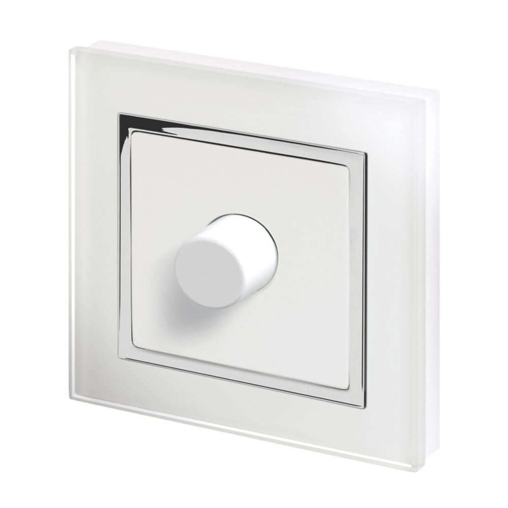 Retrotouch 1-Gang 2-Way LED Rotary LED Dimmer Switch White Glass with White Inserts Reviews