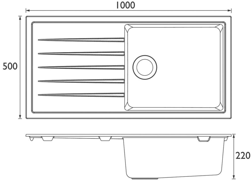 Bristan Quartz Resin Composite Kitchen Sink Reversible Drainer Black 1 Bowl Left Or Right Handed 1000 X 500mm Sinks Screwfix Com