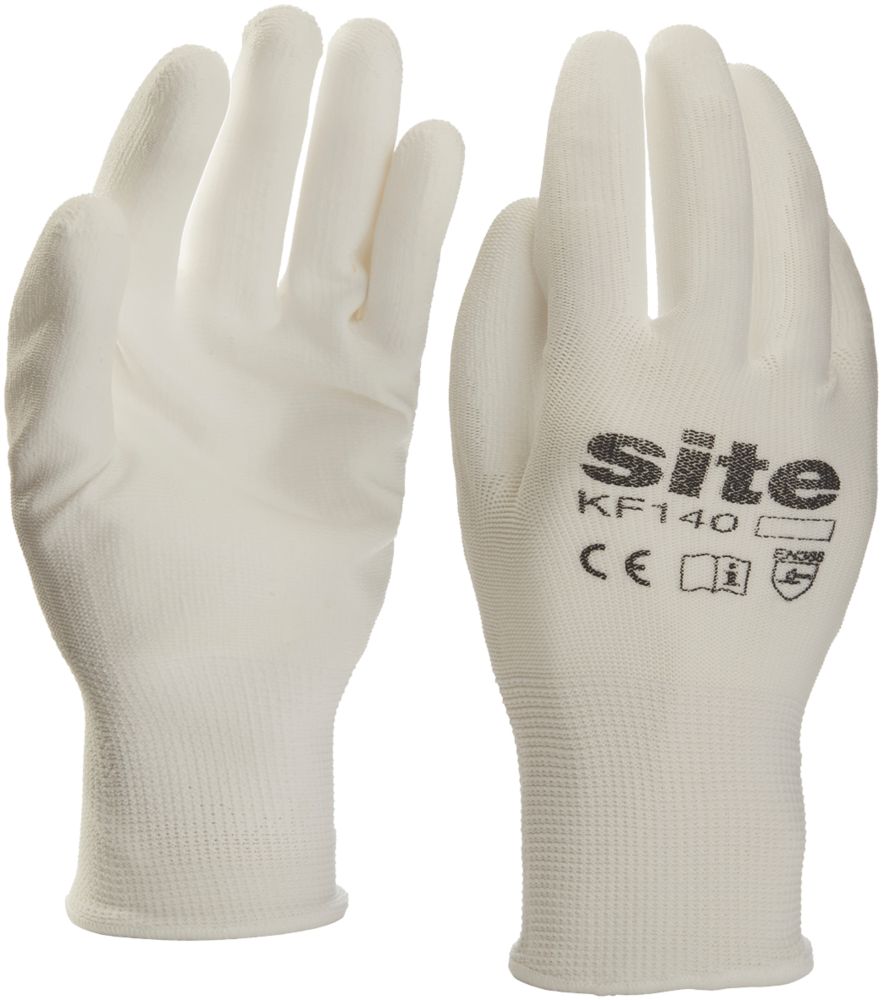 Site KF140 PU Palm Dip Gloves White Large Reviews