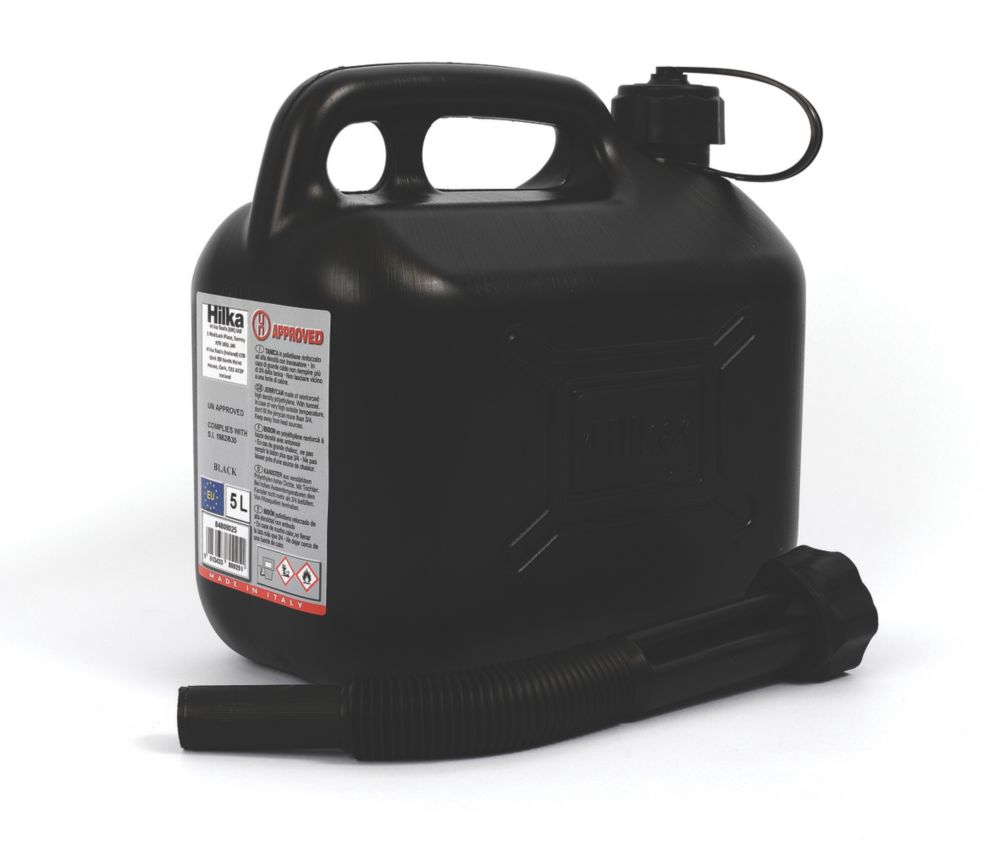 Hilka Pro-Craft Plastic Fuel Can Black 5Ltr