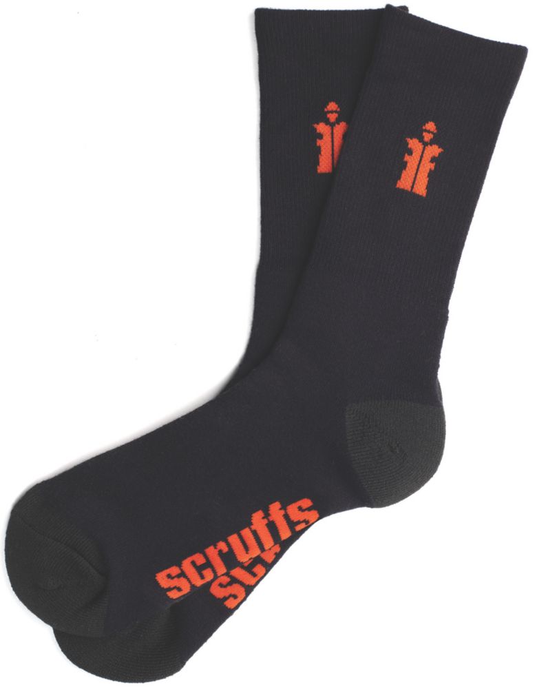 Scruffs Worker Socks Black Size 7-9½ 3 Pairs