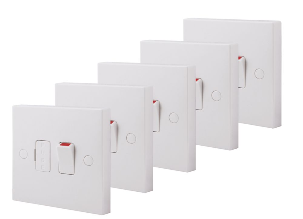 British General 900 Series 13A Switched Fused Spur & Flex Outlet White 5 Pack Reviews