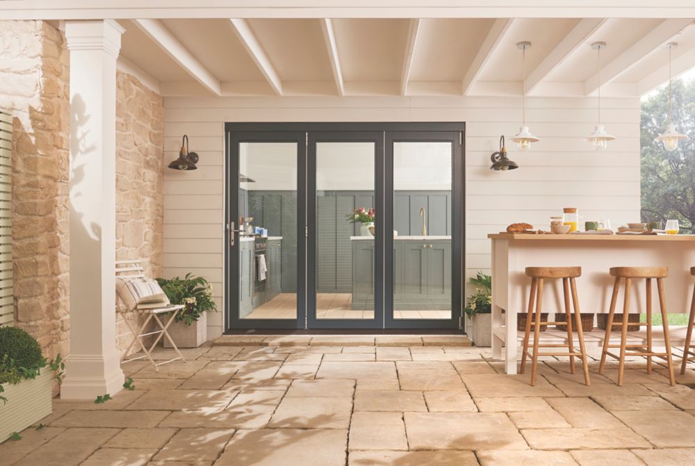 Jeld Wen Bedgebury Slide Fold Patio Door Set Grey 2394 X 2094mm