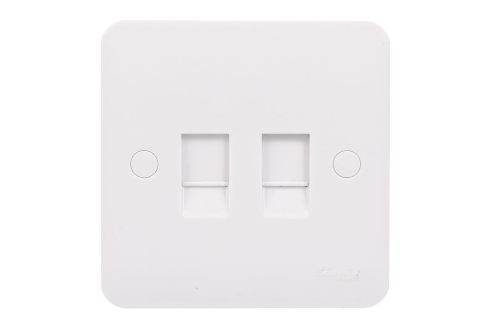 Schneider Electric Lisse Double RJ45 Ethernet Socket White with Colour-Matched Inserts