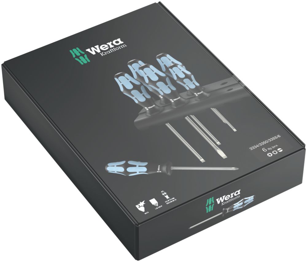 Wera Kraftform Plus Mixed Stainless Steel Screwdriver Set 6 Pieces