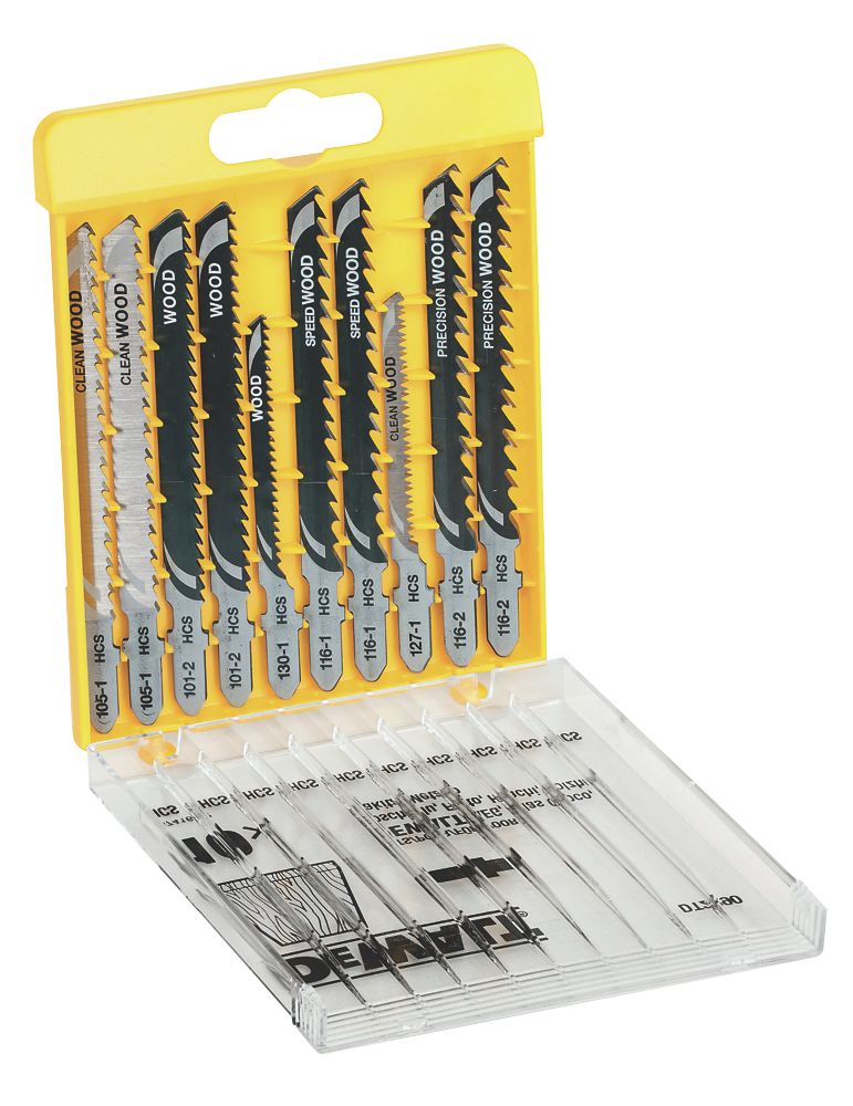 Dewalt Jigsaw Blade Set 10 Piece Set Jigsaw Blades Screwfix Com