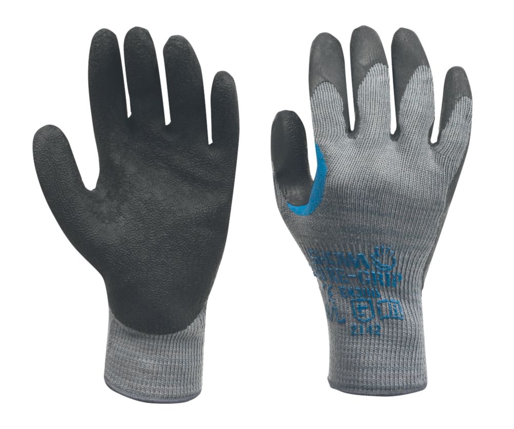 Showa 330 Reinforced Grip Gloves Grey Large