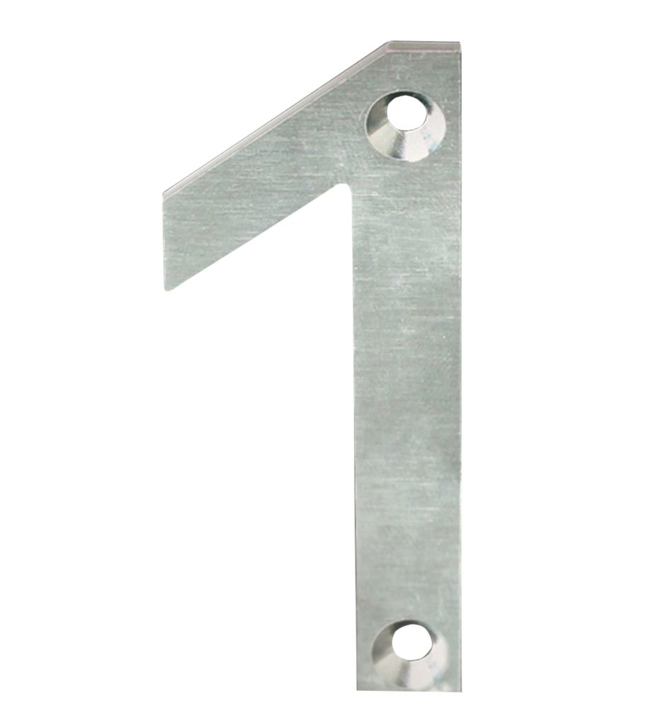 Fab Fix Door Numeral 1 Satin Stainless Steel 78mm House