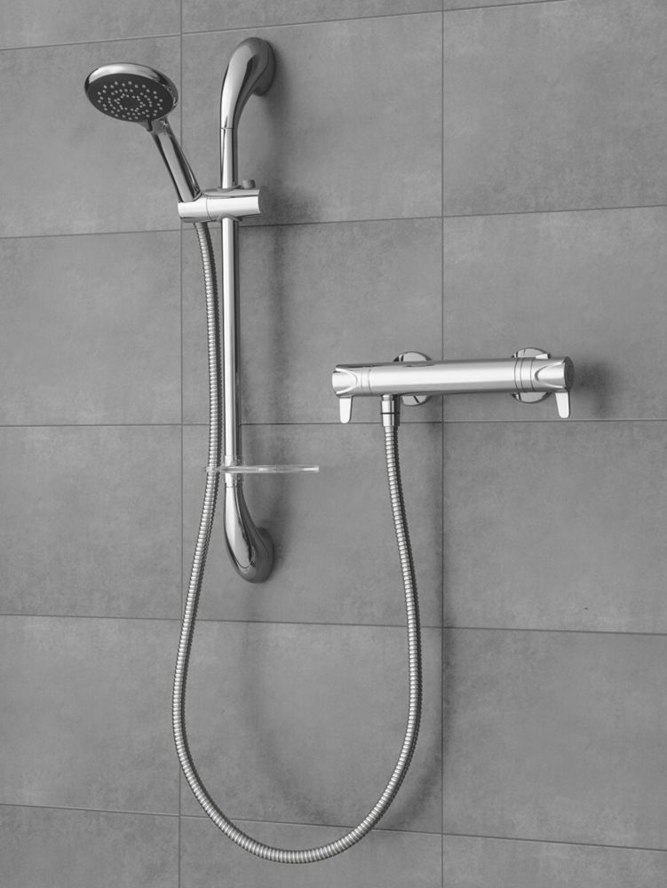 Triton Leona Rear-Fed Exposed Chrome Thermostatic Mixer Shower