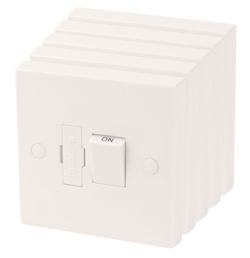 13A Switched Fused Spur White with Colour-Matched Inserts 5 Pack Reviews