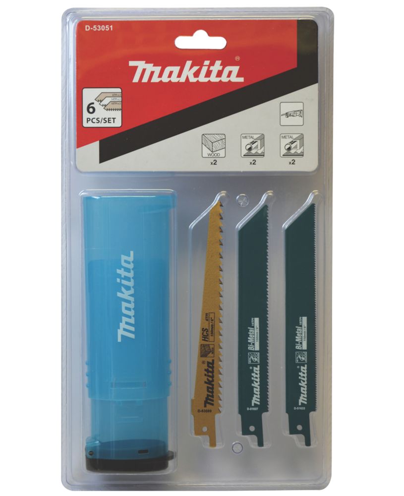 Makita D-53051 Reciprocating Saw Blade Set 150mm 6 Pieces