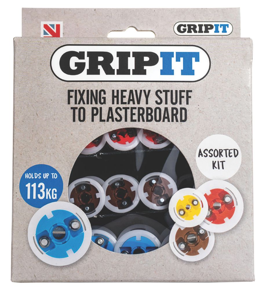 GripIt Assorted Plasterboard Fixings 32 Pieces