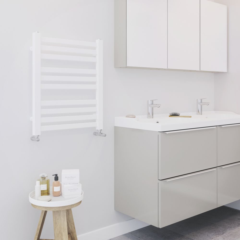 Blyss CAP08GC072 Angled Bar Towel Radiator 600 x 500mm White