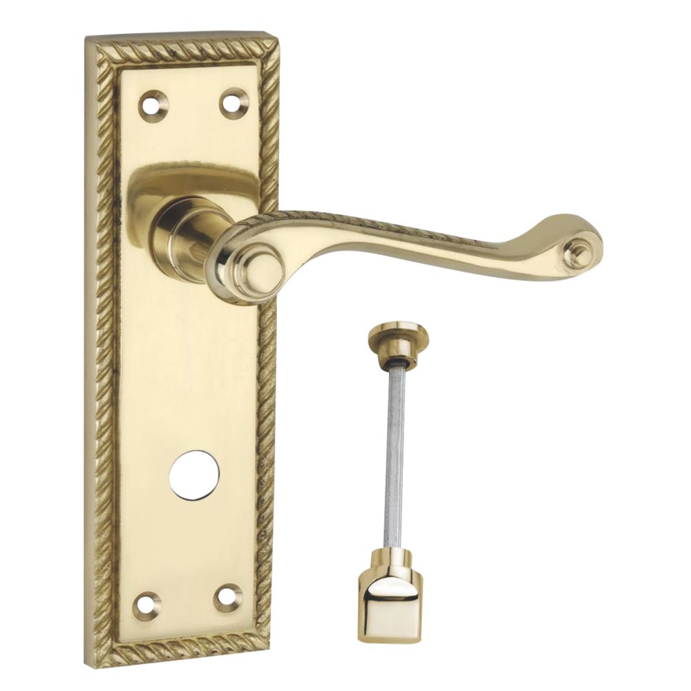 Smith & Locke Long Georgian WC Door Handles Pair Polished Brass Reviews