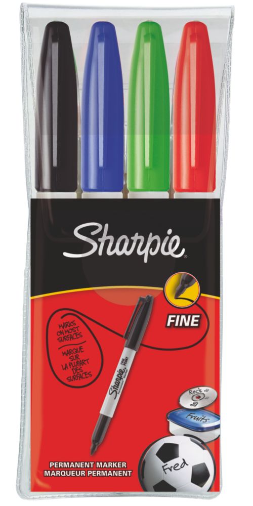 Sharpie Mixed Colours Permanent Marker 4 Piece Set