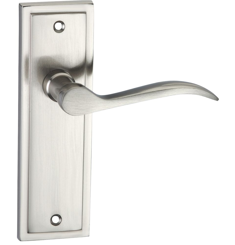 Designer Levers Berkeley Lever On Backplate Door Handle Pair Satin Nickel