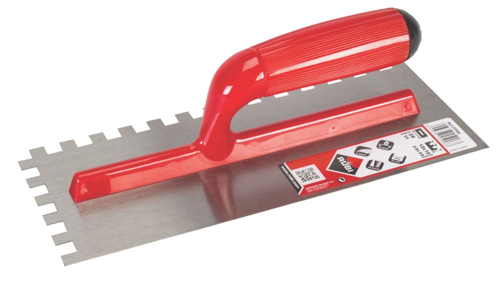 Rubi Open Handle 10mm Notched Steel Trowel