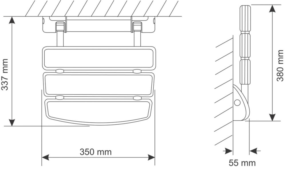 Mira Wall-Mounted Shower Seat White