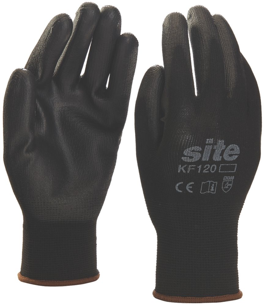 Site KF120 PU Palm Dip Gloves Black X Large Reviews