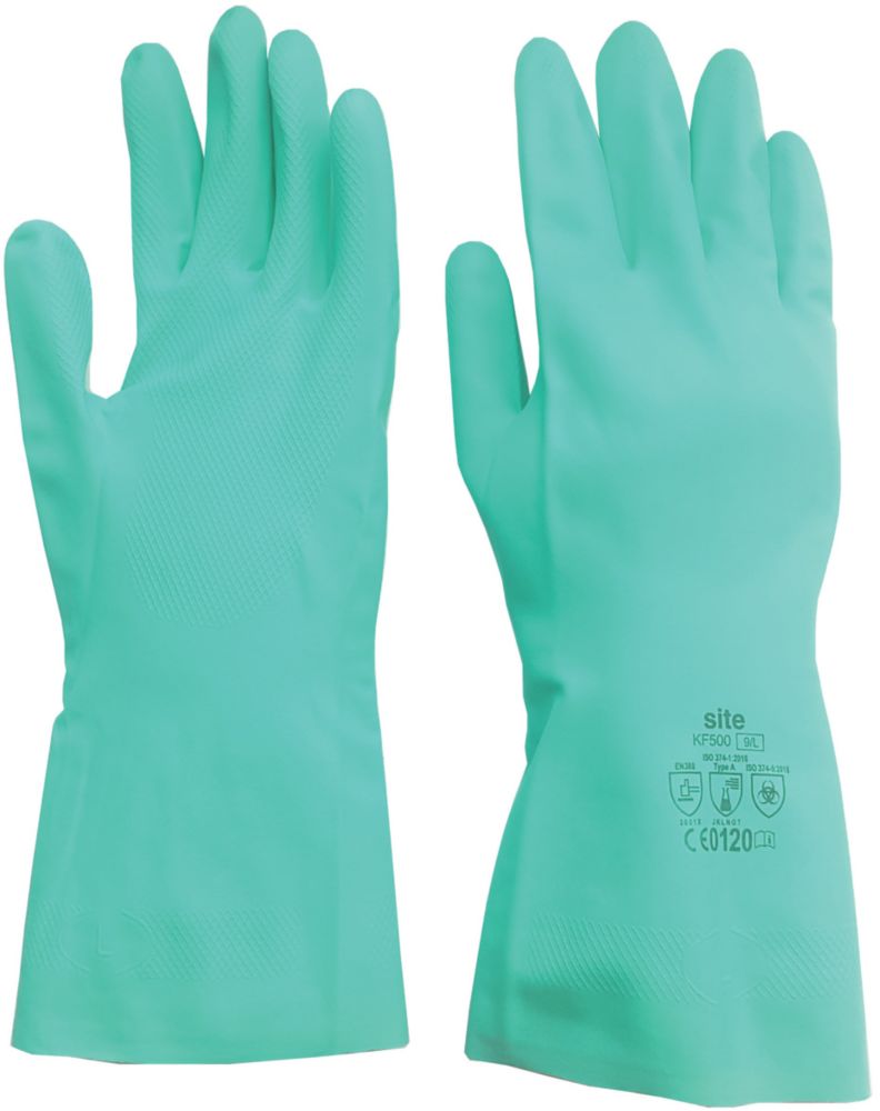 Site KF500 Chemical Resistant Nitrile Gauntlets Green Large Reviews