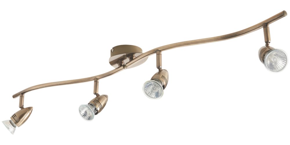 Inseki 4 Light Spotlight Brass 220 240v Ceiling Spotlights